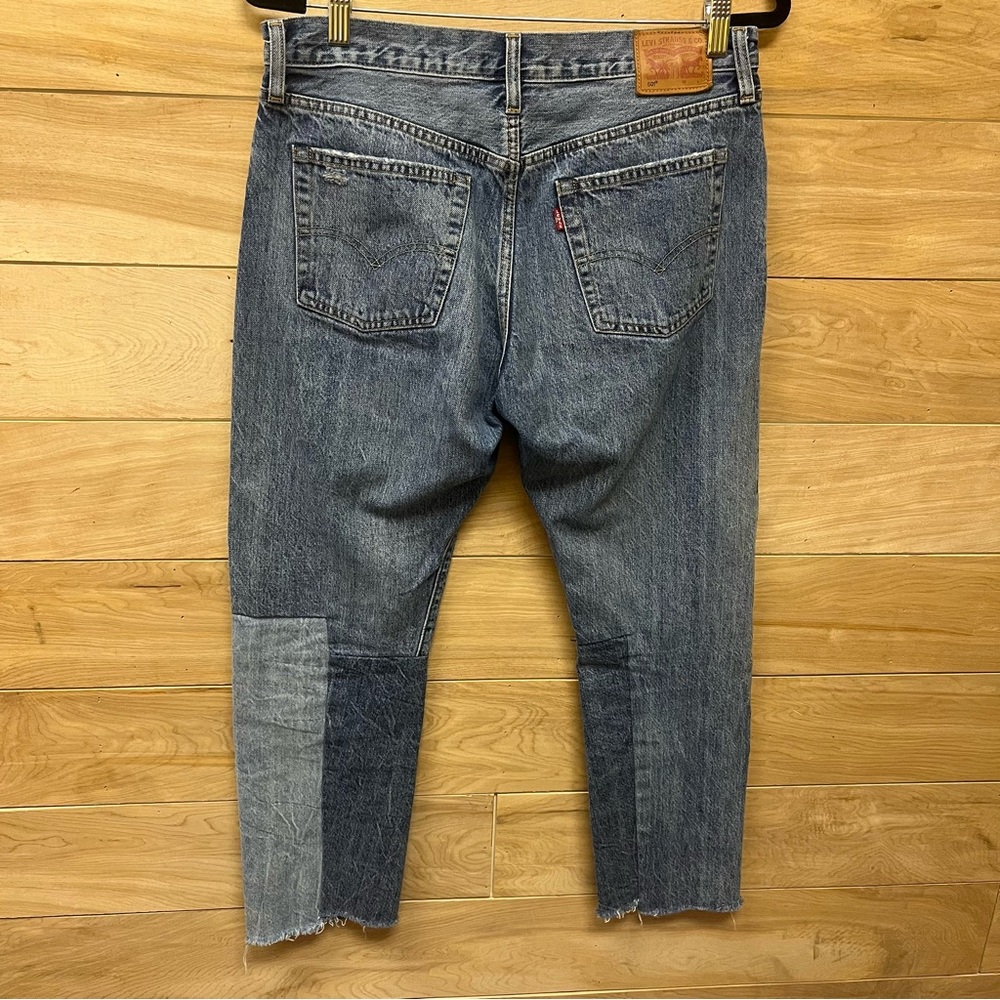 Levi’s 501 Patchwork Button Fly High Waisted Ligh… - image 5